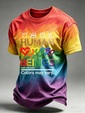 Men's Human Beings Colors May Vary Print Casual T-shirt
