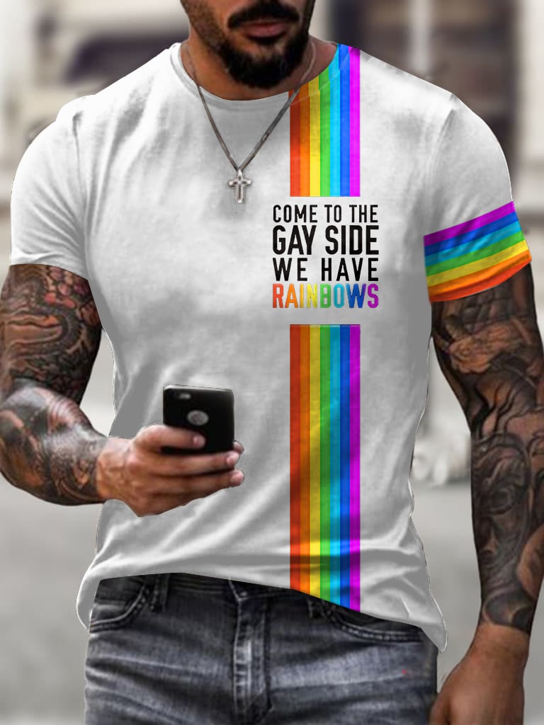 Men's Casual LGBT Pride Month We Have Rainbows Print Short-Sleeved T-Shirt