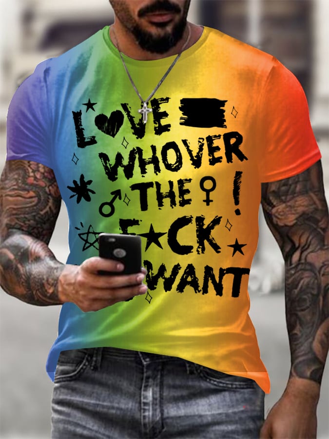 Men's Gay Month Print Casual T-Shirt