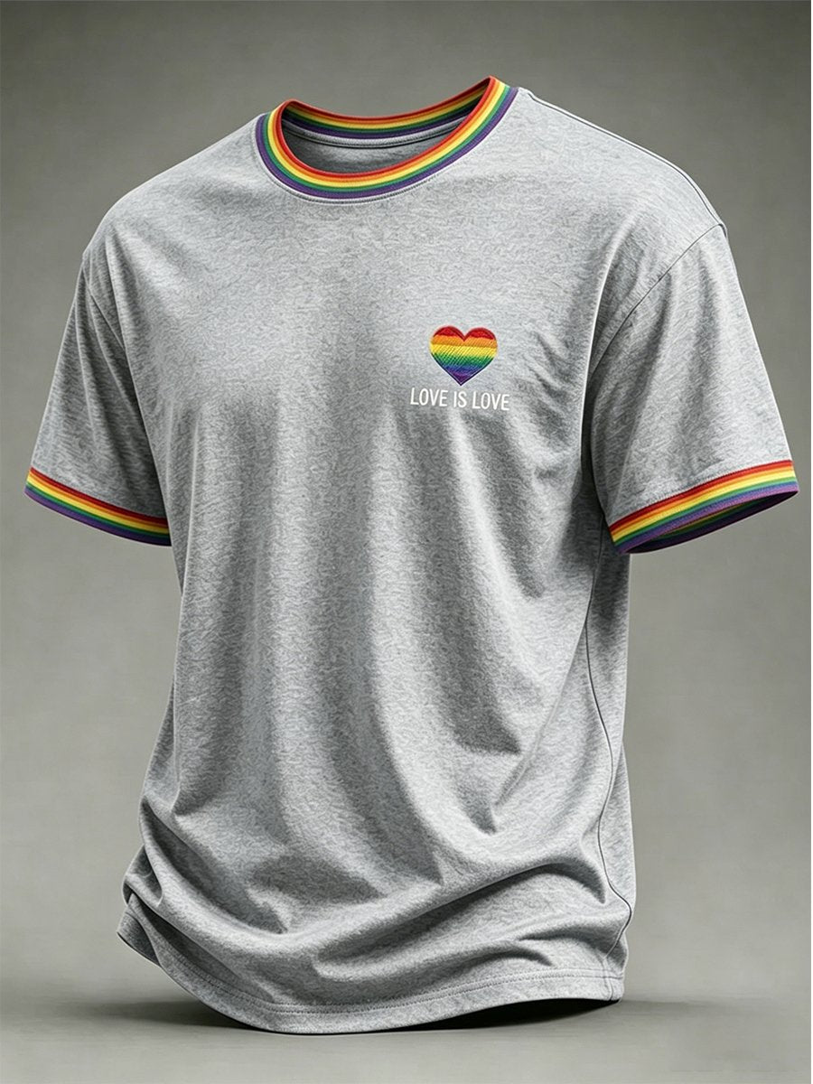 Men's Casual Love Is Love Pride Month Short-Sleeve T-Shirt