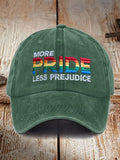 Retro Pride Rainbow More Pride Less Prejudice Print Baseball Cap