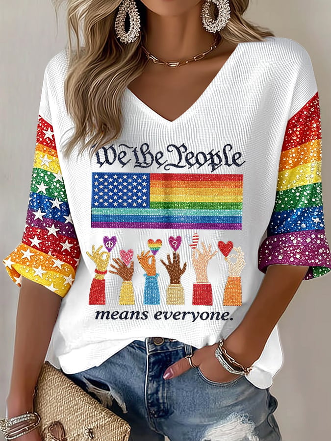 Women's LGBT We The People Means Everyone Print T-Shirt