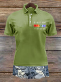 Retro Be A Decent Human It's Not That Hard Print Polo Shirt