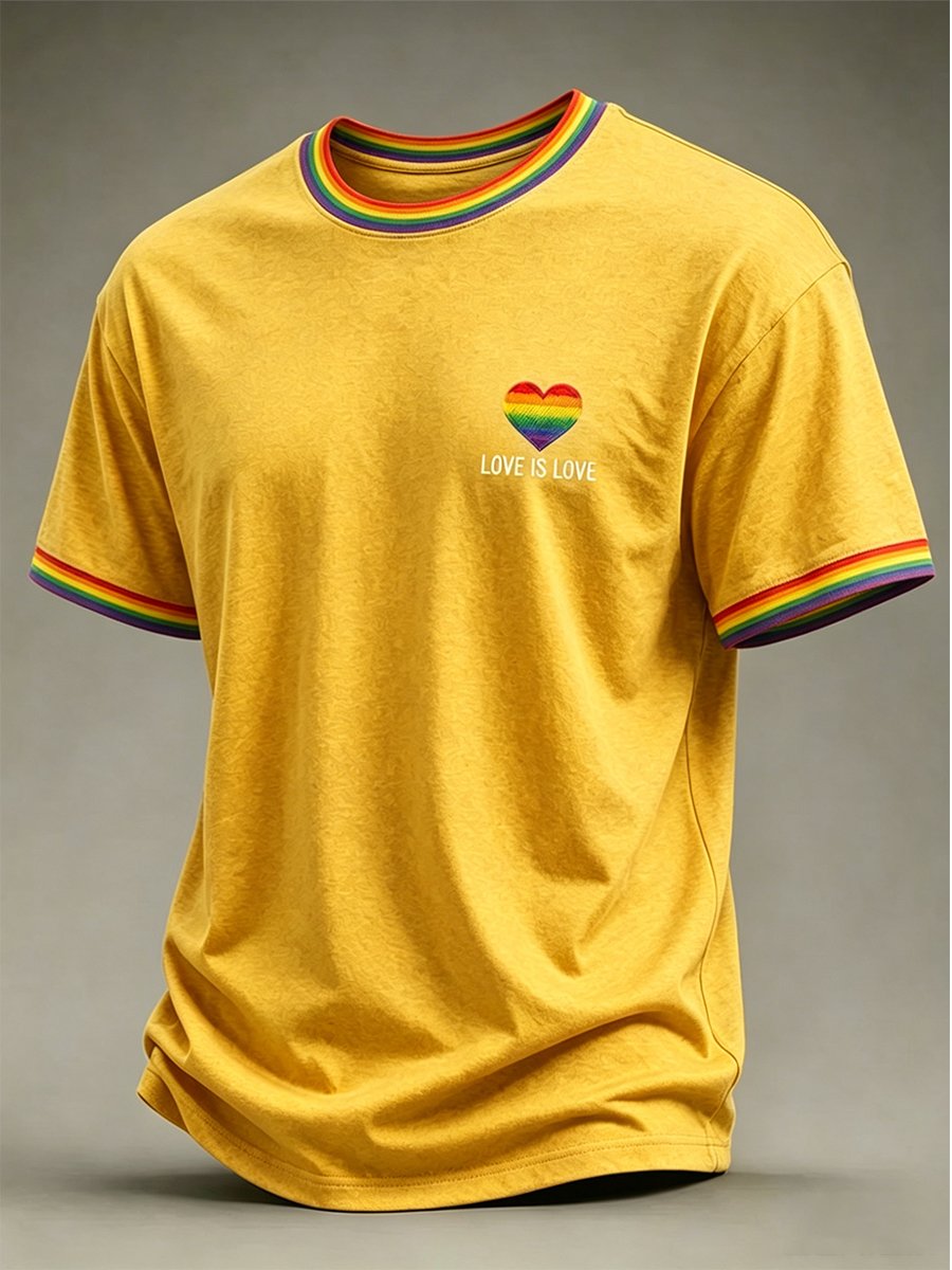 Men's Casual Love Is Love Pride Month Short-Sleeve T-Shirt