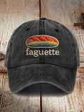 Retro Pride Baguette French Gay Lesbian Joke Print Baseball Cap