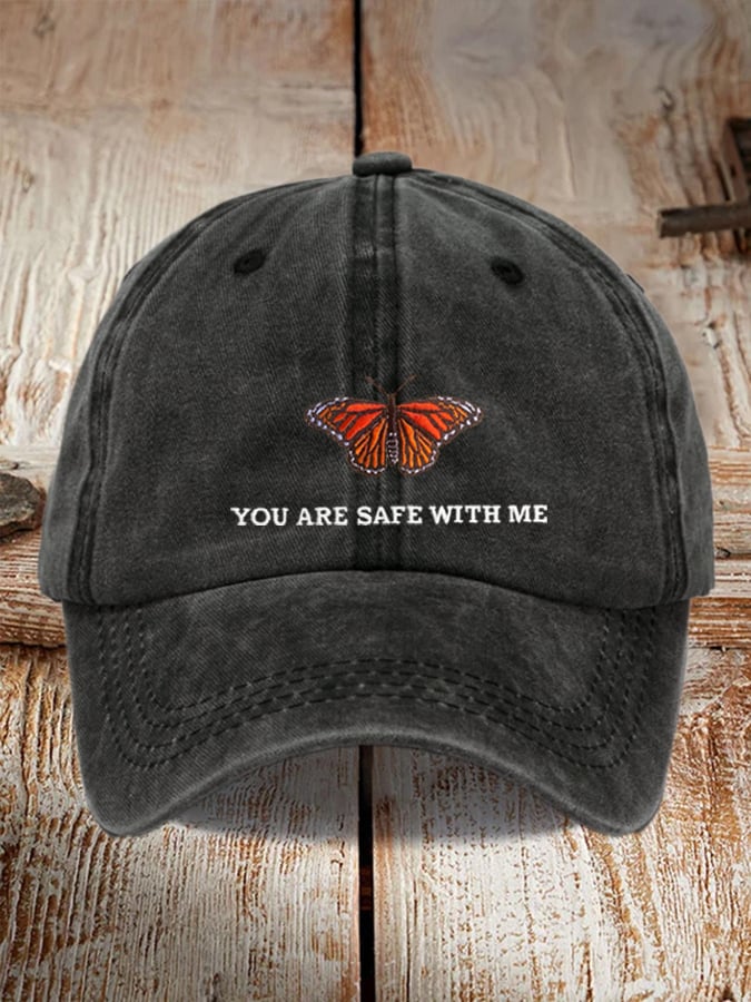 You Are Safe With Me Printed Baseball Cap