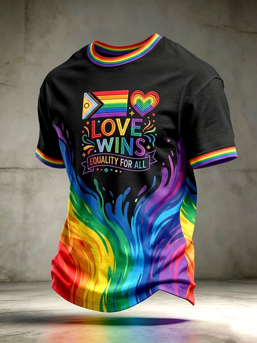 Men's Casual Pride Month Short-Sleeve T-Shirt