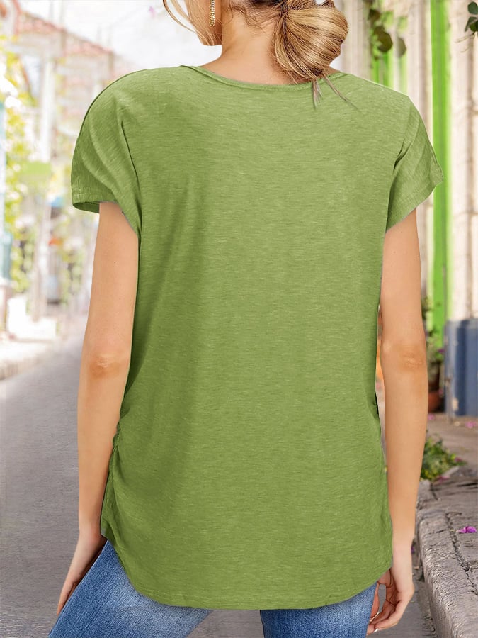 V-Neck Retro Be A Decent Human It's Not That Hard Raglan Sleeve Zip-Up T-Shirt
