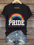 Women's Retro Pride LGBTQ Print Short Sleeve T-Shirt