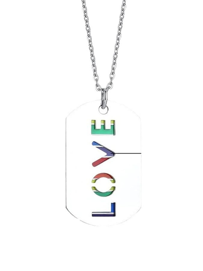 Unisex Fashionable Personalized Rainbow Titanium Steel Necklace