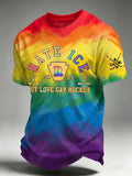 Men's I Hate Ice But I Love Queer Hockey Print Round Neck T-shirt