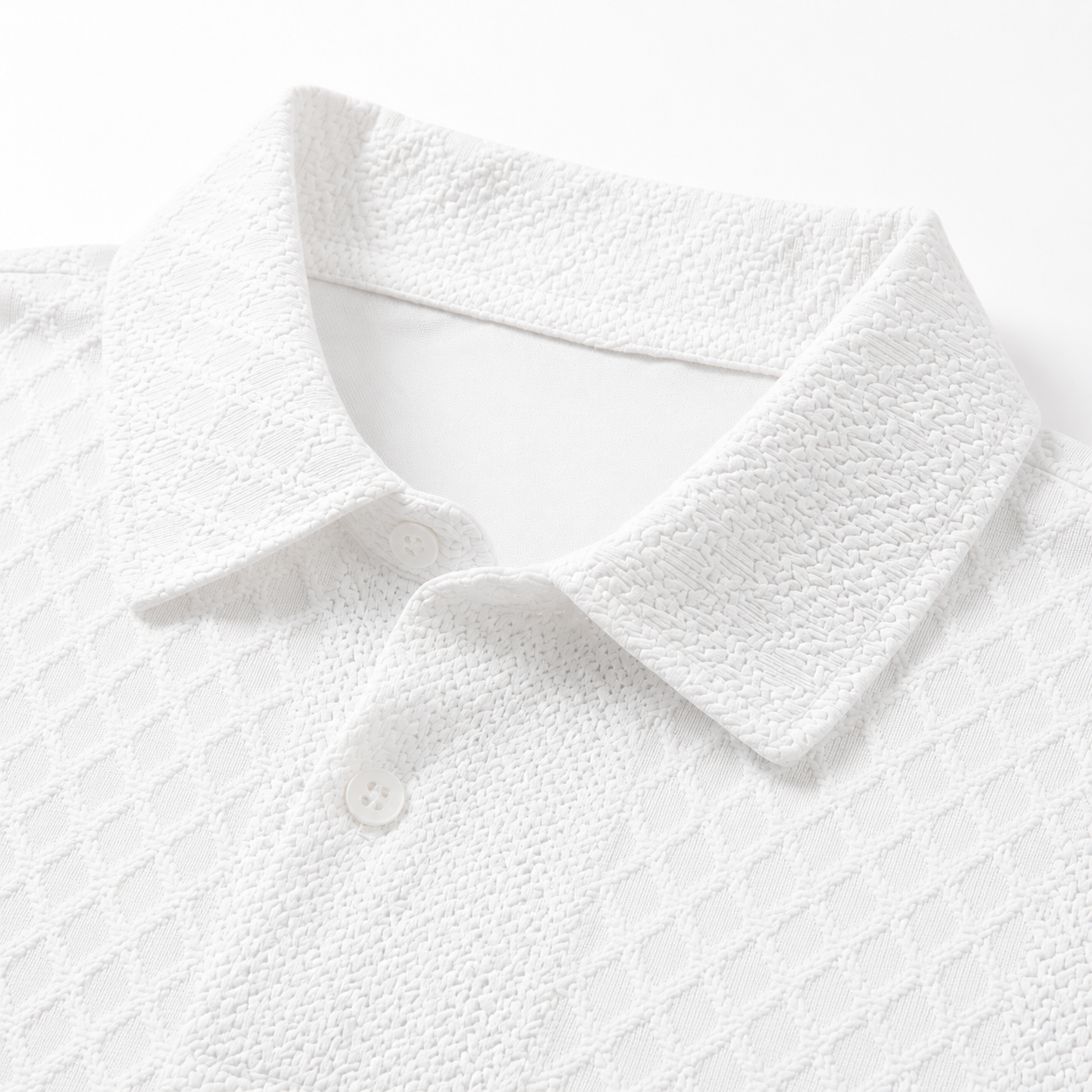 Men's Textured Polo Set Summer Casual Outfit