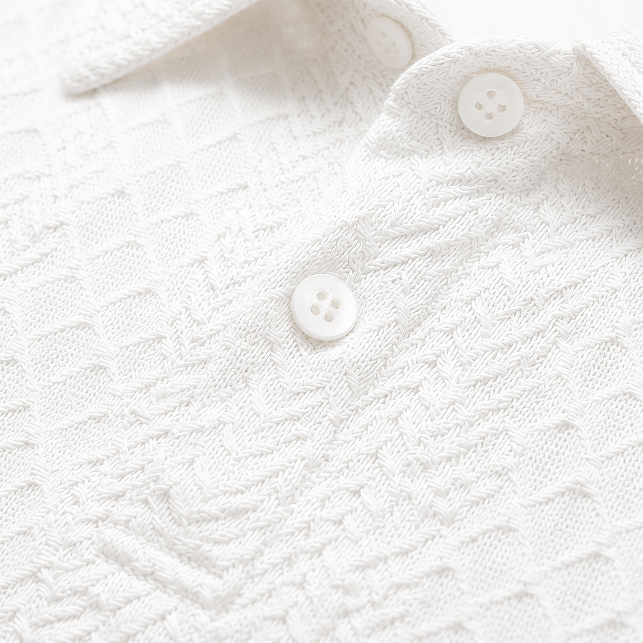 Men's Textured Polo Set Summer Casual Outfit