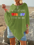 Retro Be A Decent Human It's Not That Hard Print Tassel Cover Up