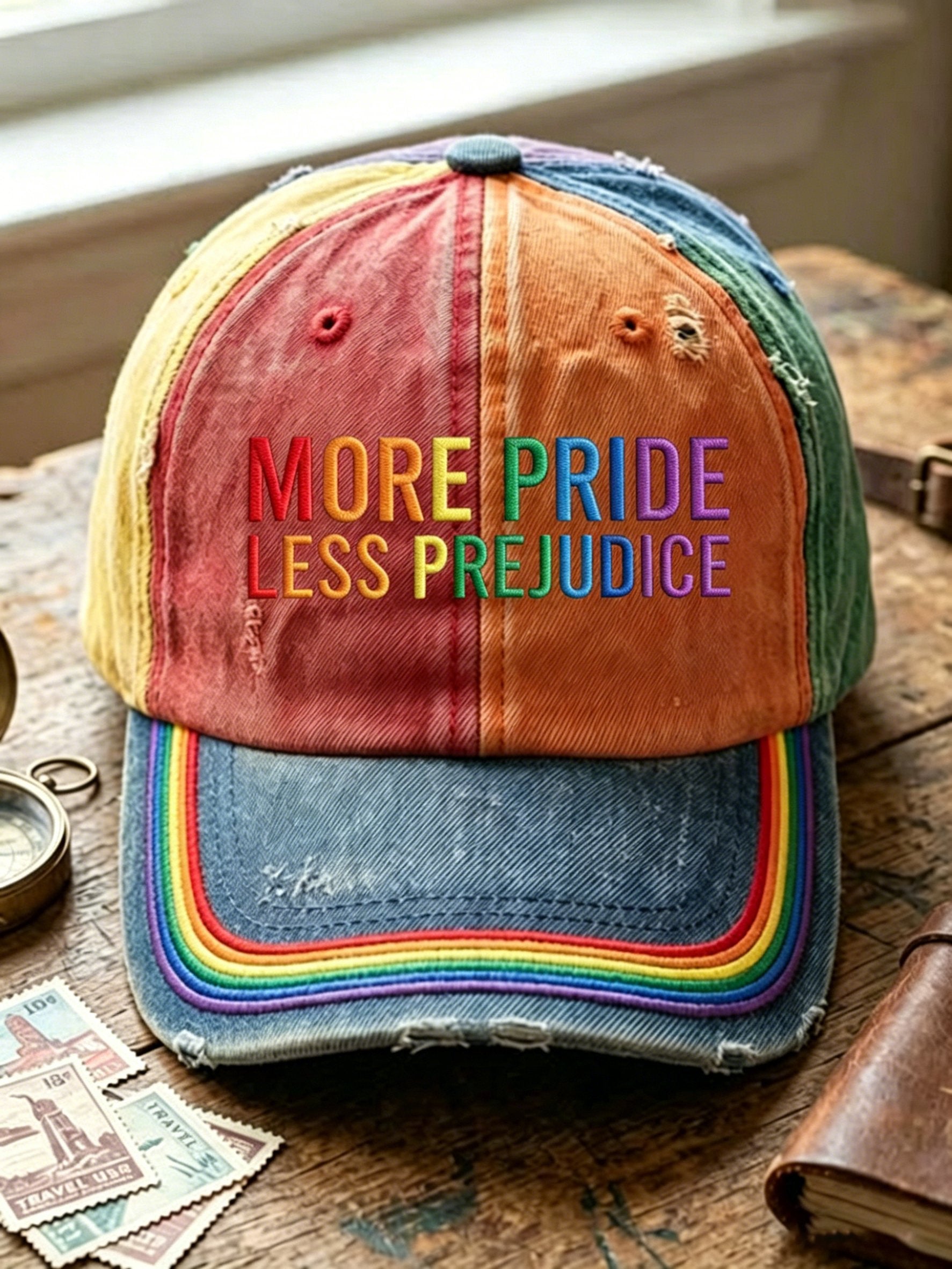 Unisex LGBT More Pride Less Prejudice Print Casual Hat