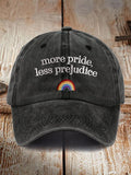 Retro Pride Rainbow More Pride Less Prejudice Print Baseball Cap