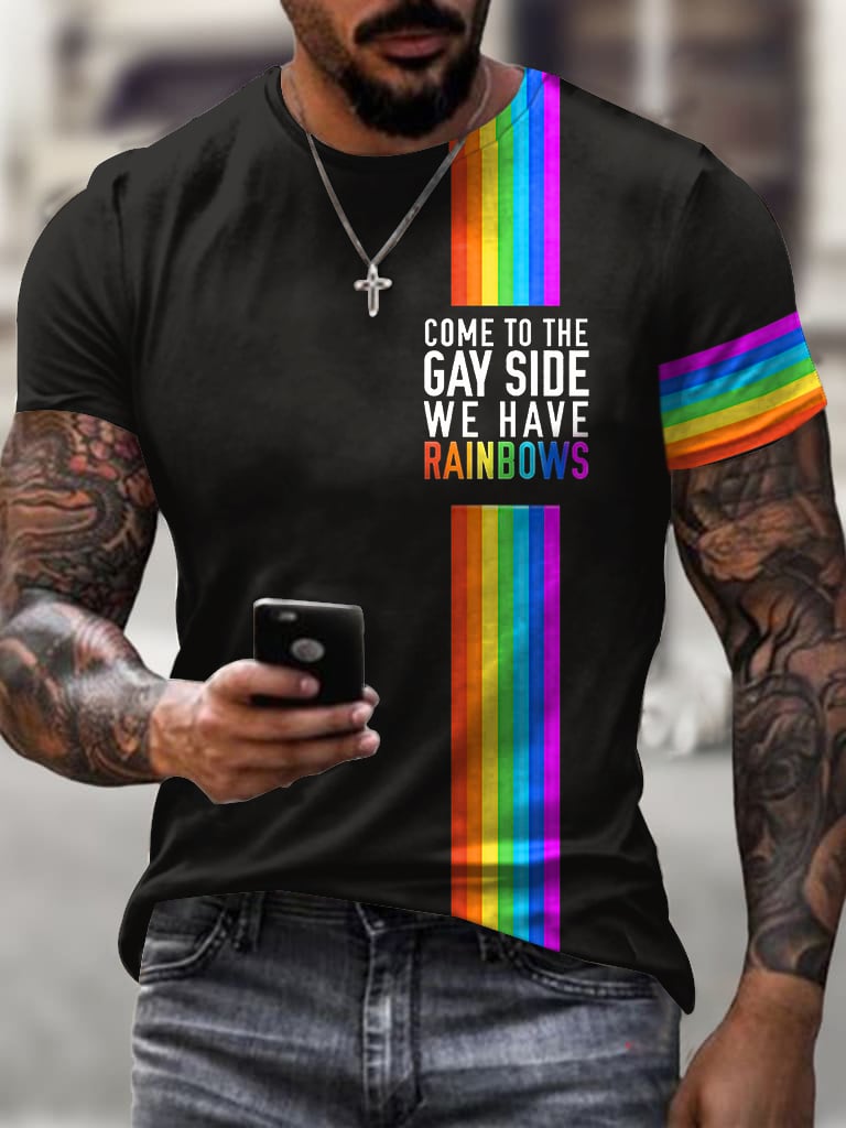 Men's Casual LGBT Pride Month We Have Rainbows Print Short-Sleeved T-Shirt