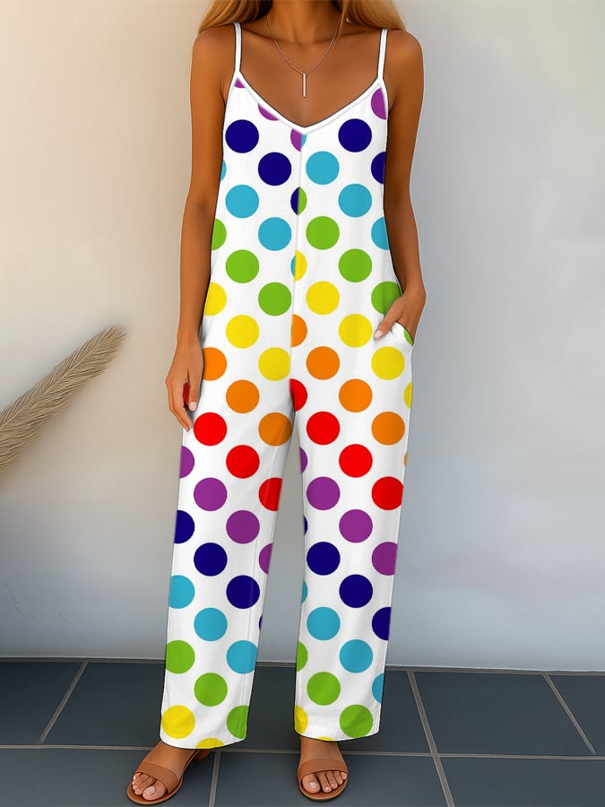 Women's LGBT Polka Dots Printed Jumpsuit