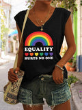Rainbow Heart Print Casual T-Shirt