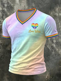 Men's Love Wins Pride Month V-Neck Short-Sleeve T-Shirt