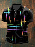 Men's Retro Rainbow LGBT Print Polo Shirt