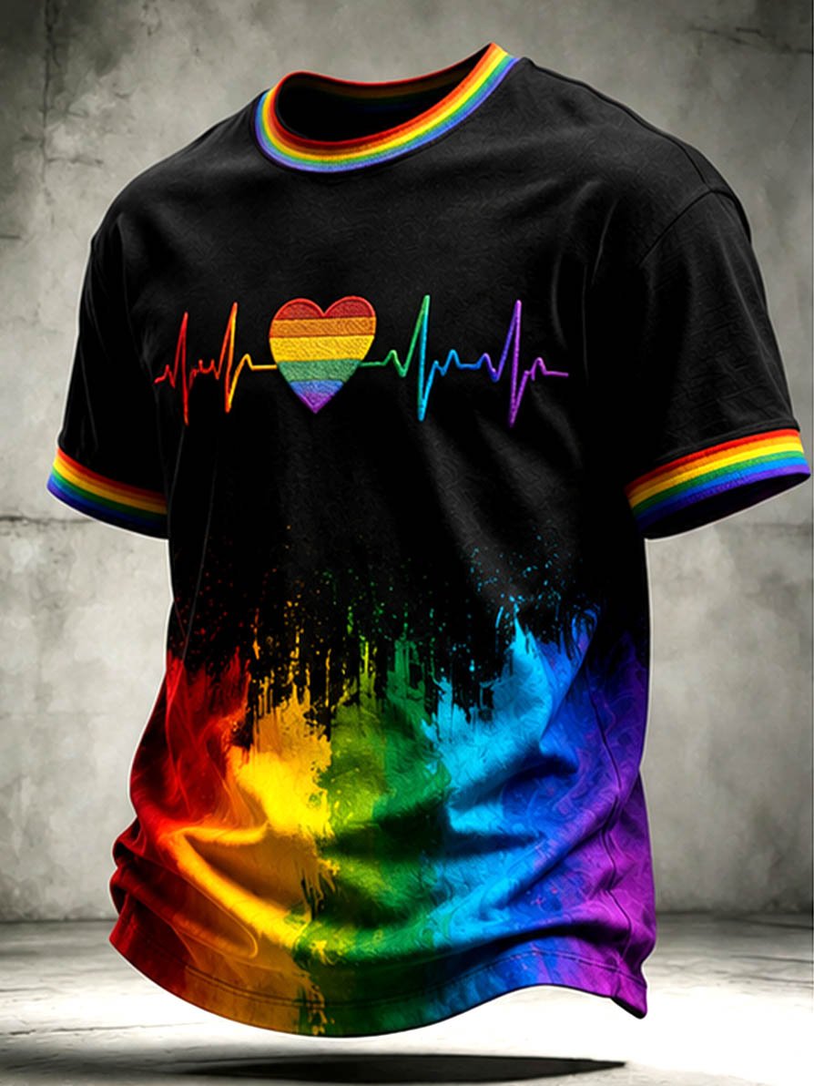 Men's Casual Pride Month Short-Sleeve T-Shirt