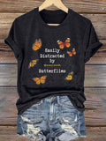 Women'sEasily Distracted By Monarch Butterflies Printed T-Shirts