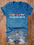 Women's You Are Safe With Me Print T-shirt
