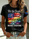 Women's Retro We The People Means Everyone LGBT Printed Top