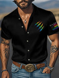 Men's Fashion Casual Rainbow Satin Gay Shirt