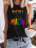 Women'S LGBT Pride Month You Are Amazing Print Tank Top