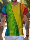 Men's Pride Month Gay Pride Month Rainbow Printed Crew Neck Casual T-Shirt